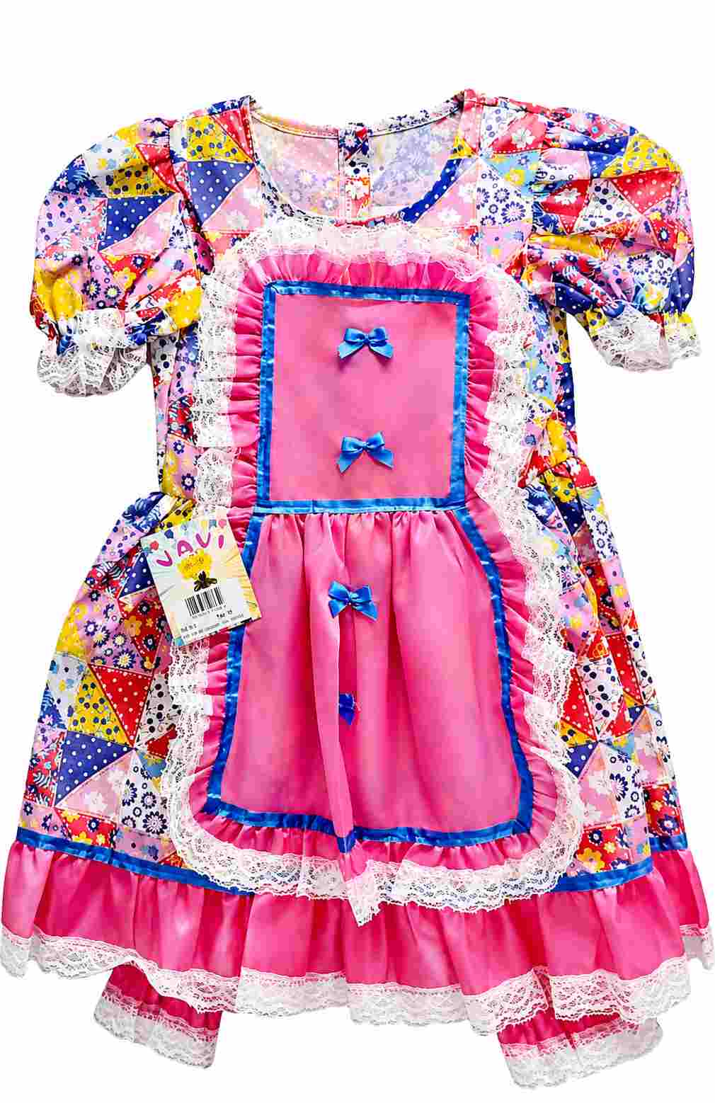 VESTIDO JUNINO ESTAMPADO C/ AVENTAL 